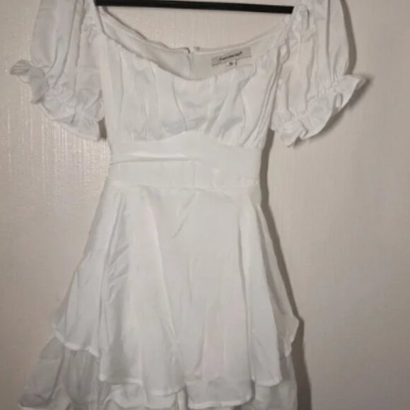 Francesca's Collections White Ruffled Off-the-Shoulder Sundress - Picture 2 of 3